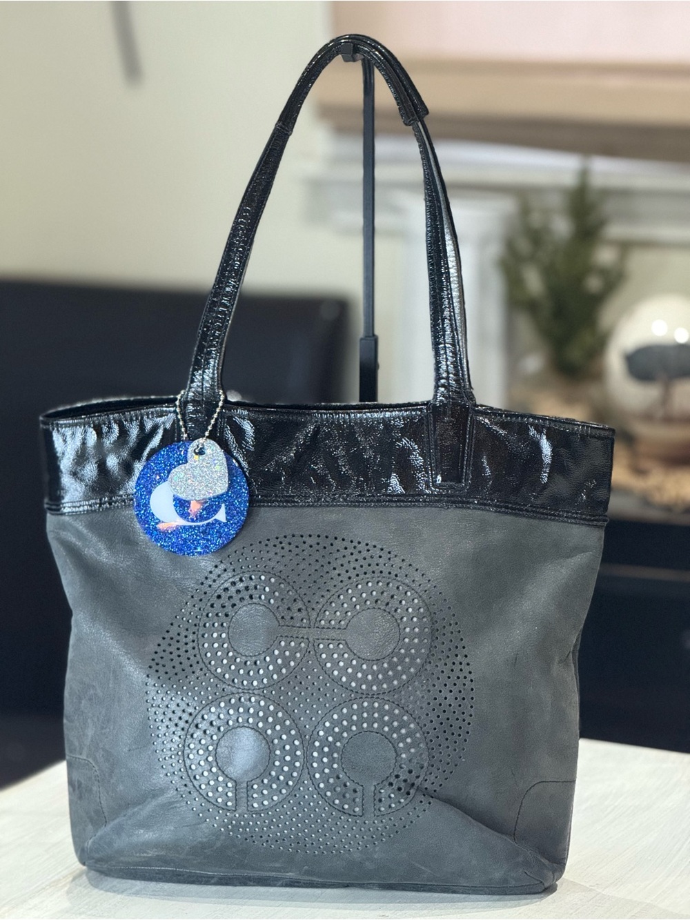 Coach Perforated Audrey Tote with Glitter Charm